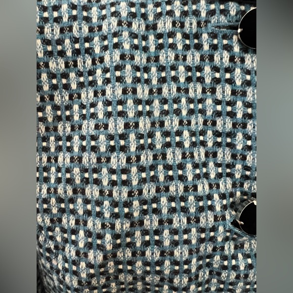 LN Jones New York signature jacket blazer suit tweed 8 Wool Velvet buttons Blue - Picture 4 of 10